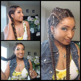 100% Hand-Braided 4 Dutch Braids Lace Wig