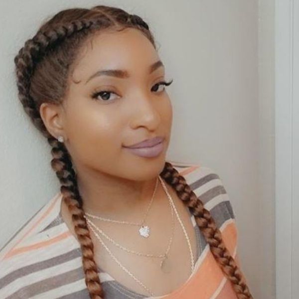 100% Hand Braided Cornrow Style Double Dutch Lace Wig