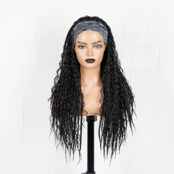 Goddess Box Braid Affordable Synthetic Headband Wig