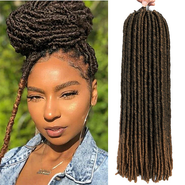 4 Packs 6 Packs Dreadlocks Crochet Faux Locs Synthetic Braiding Hair 1b/27