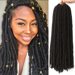 4 Packs 6 Packs Dreadlocks Crochet Faux Locs Synthetic Braiding Hair Natural Black