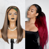 SPECIAL PACKAGE SALE | Mix Color Headband Wig With Ponytails