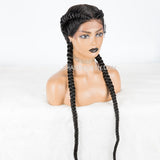 100% Hand Braided Cornrow Style Double Dutch Lace Wig