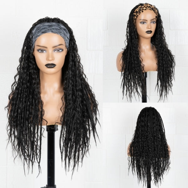 Goddess Box Braid Affordable Synthetic Headband Wig