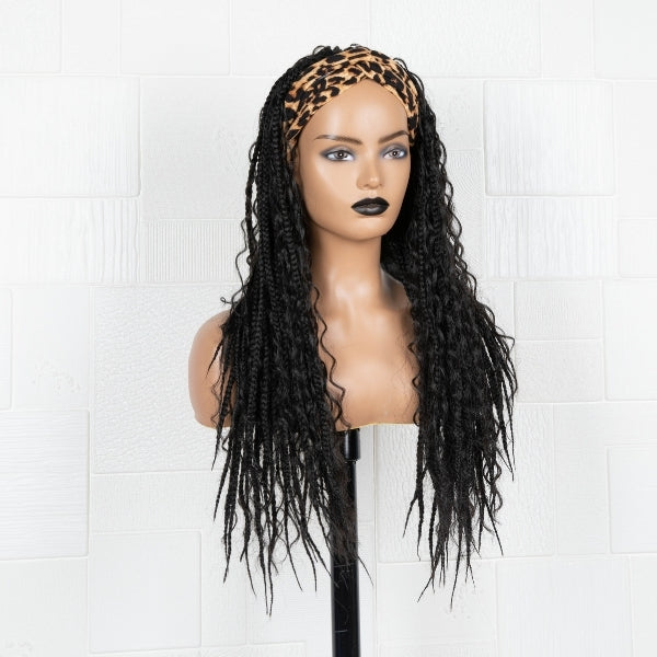 Goddess Box Braid Affordable Synthetic Headband Wig