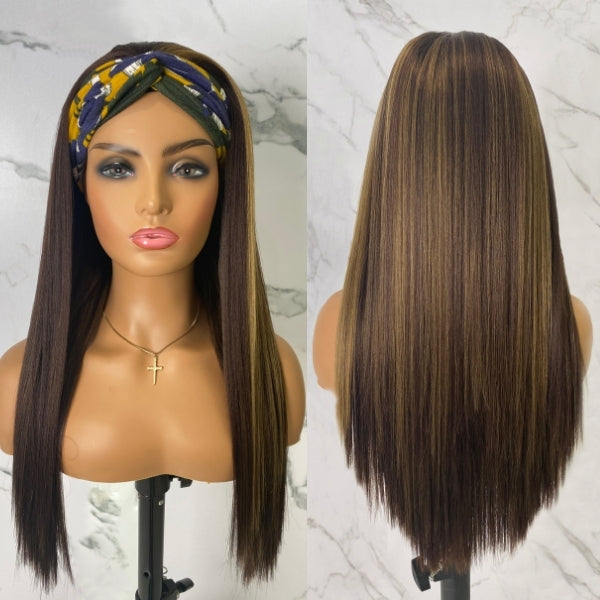 Mix Color Highlights Throw on & Go Headband Wig