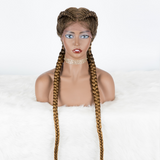 100% Hand Braided Cornrow Style Double Dutch Lace Wig