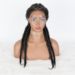 100% Hand Braided Cornrow Braids Wig with 4 Ponytails