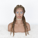 100% Hand Braided Cornrow Braids Wig with 4 Ponytails