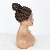 100% Hand Braided High Bun Cornrow Braid Lace Wig