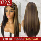 Mix Color Highlights Throw on & Go Headband Wig