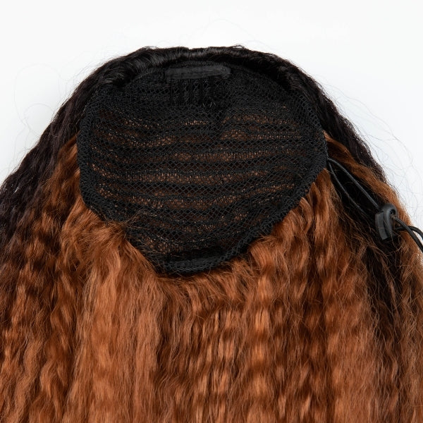 Kinky Straight Ombre Sleek Synthetic Drawstring Ponytail 24 inches