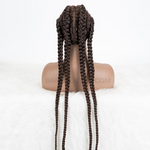 100% Hand-Braided 4 Dutch Braids Lace Wig